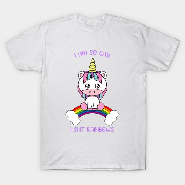 I am so gay, cute unicorn T-Shirt by JS ARTE